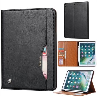 Auto-absorbed PU Leather Wallet Stand Tablet Case with Pen Slot for iPad 10.2 (2021)/(2020)/(2019)
