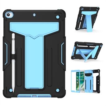 Foldable Kickstand Contrast Color Anti-dust PC Silicone Tablet Case for iPad 10.2 (2020)/(2019)