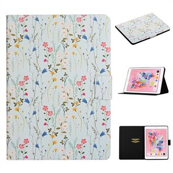 Flower Pattern Printing Card Holder Stand Tablet Cover Case for iPad 10.2 (2021)/(2020)/(2019)/Pro 10.5-inch (2017)/Air 10.5 inch (2019)