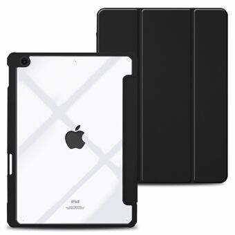 Trifold Stand Auto Sleep / Wake Tablet Case iPad 10.2 (2021) / (2020) / (2019), PU-nahka + akryyli + TPU-suojakuori - musta