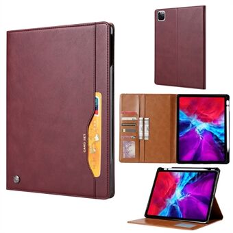 Auto-absorbed PU Leather Wallet Stand Tablet Shell with Pen Slot for iPad Pro 12.9-inch (2020)/(2018)