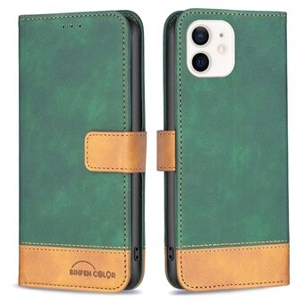 BINFEN COLOR BF Leather Case Series-7 Style 11 PU Leather Shell for iPhone 12 mini 5.4 inch, Folio Flip Wallet Stand Design Touch Skin Matte Surface Leather Phone Case Accessory