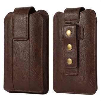 PU-nahkainen kaksitaskuinen lompakko Matkapuhelimen vyökiinnike kotelon suojapussi kotelo Vyötärölaukku (L-koko) Xiaomi Huawei iPhonelle