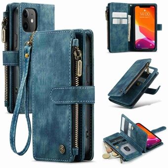 Stand C30 -sarja iPhone X / XS:lle 5,8 tuuman monitoiminen vetoketjullinen tasku, taskukirja, puhelinkuori putoamisen estävä PU-nahkainen korttikotelo hihnalla