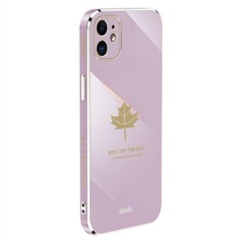 IPhone 12 mini 5,4 tuuman Straight Edge TPU Cover 6D:lle galvanoitu Maple Leaf -puhelinkotelo