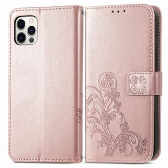Clover Pattern -kuvioinen nahkainen lompakkokotelo iPhone Stand Pro
