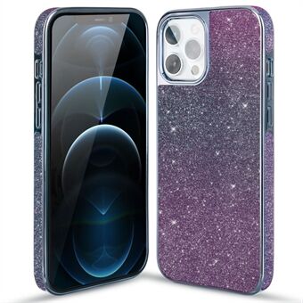 KINGXBAR väriä muuttava Glitter PC takapaneeli + TPU-kehyksen puhelimen kuori iPhone 12/12 Pro