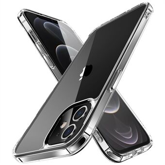 Galvanoitu kristallinkirkas TPU + PC-hybridipuhelinkotelo iPhone 12:lle 6,1 tuumaa, Galvanoitu sivunäppäimet Läpinäkyvä matkapuhelimen lisävaruste
