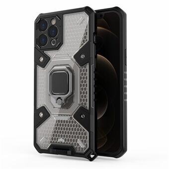 Kickstand Design Iskunkestävä PC + TPU-hybridi matkapuhelinkotelon kuorikotelo iPhone 12 Pro