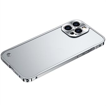 Mattapintainen karkaistu lasi + metallinen läpinäkyvä puhelinkuori iPhone 12 Pro - hopea