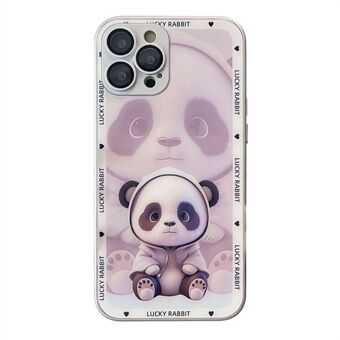 IPhone 12 Pro Shadow Panda Pattern -karkaistu lasi Takana TPU-kehyksen suojakuori ja linssikalvo