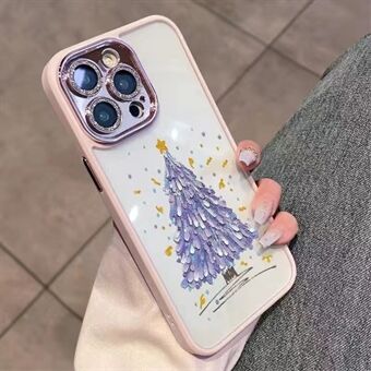 IPhone 12 Pro TPU joulukuusenkuviokotelolle Glitter Sparkle Camera Ring puhelimen suojus linssikalvolla
