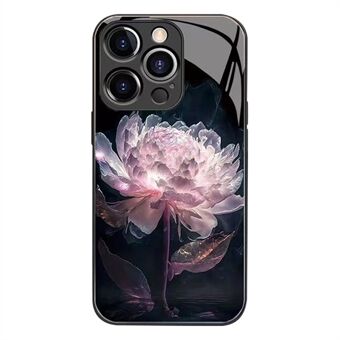 IPhone 12 Pro karkaistu lasi takakansi Epiphyllum Pattern TPU puskuri iskunkestävä puhelinkotelo