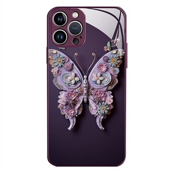 Butterfly Pattern -puhelinkotelo iPhone 12 Pro 6,1 tuuman karkaistu lasi + TPU-pudotuksenkestävä kansi