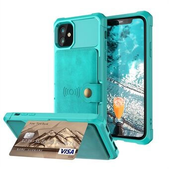 Kickstand Nahka Pinnoitettu TPU Kotelo kortin haltija [Sisäisen Ark] iPhone 12 Pro Max 6,7 tuuman