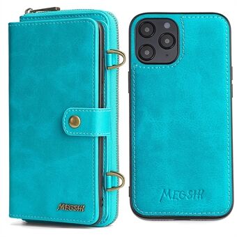 MEGSHI 020 -sarjan monitoiminen magneettinen irrotettava olkalaukku iskunkestävä PU-nahka ja TPU-lompakkosuoja iPhone 12 Pro Max 6,7 tuumalle