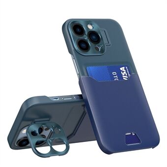 IPhone 12 Pro Max 6,7 tuuman korttipaikan muotoilu Scratch puhelimen takakansi PU-nahka + PC-kotelo metallisen linssin kehyksellä