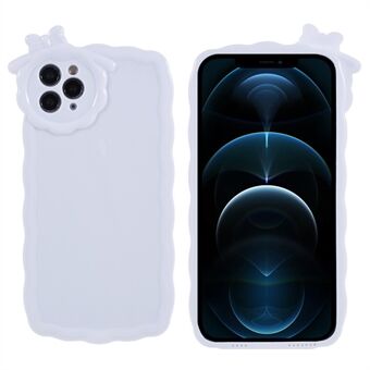 IPhone 12 Pro Max 6,7 tuuman suojaava puhelinkuori kiiltävällä pinnalla, tasavalkoinen 3D-sarjakuva Monster-älypuhelimen TPU-takakuori