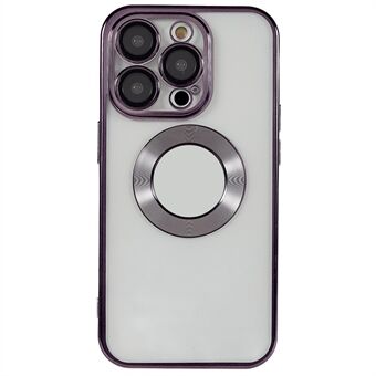 IPhone 12 Pro Max 6,7 tuuman monipuolinen linssisuojaus kirkas kotelo CD- Ring Logo Reiän muotoilu Galvanointireunat Pehmeä TPU-puhelimen kansi