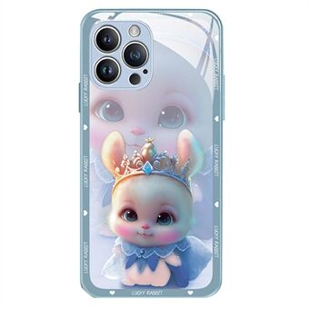 IPhone 12 Pro Max 6,7 tuuman haalistumista estävälle Princess Rabbit -kuviotulostuspuhelinkotelolle karkaistu lasi + TPU-puhelimen kansi