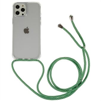 IPhone 12 Pro Max 6,7 tuuman kirkkaalle puhelinkuorelle säädettävällä narulla, törmäyksenesto TPU + akryyli takakuori