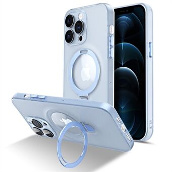 Magneettinen puhelinkotelo iPhone 12 Pro Max -puhelimelle 6,7 tuumaa, matta PC+TPU-kickstand-suojus kameran linssisuojalla