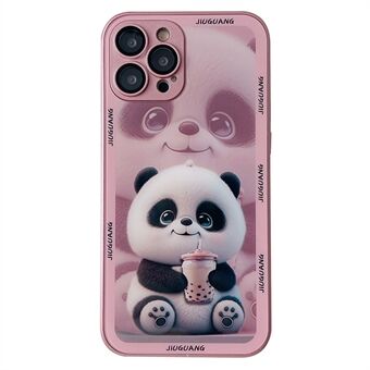 Scratch suojus iPhone 12 Pro Max Milk Tea Panda -kuviotulostukseen Karkaistu lasi + TPU-puhelinkotelo linssikalvolla