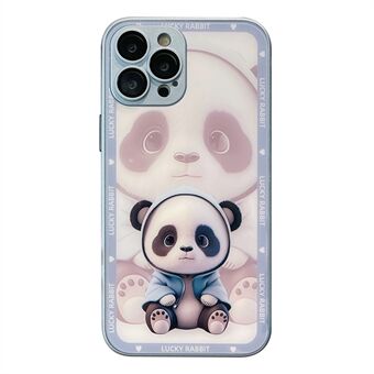 Suojaava puhelinkotelo iPhone 12 Pro Maxille, karkaistu lasi + TPU Shadow Panda -kuvioinen kansi linssikalvolla
