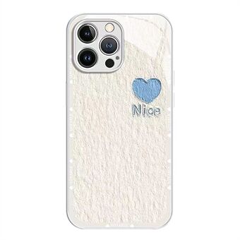 IPhone 12 Pro Max -puhelimen suojus Metallimaali Heart Decor -puhelimen kotelo Öljymaalaus karkaistu lasi + TPU-kuori