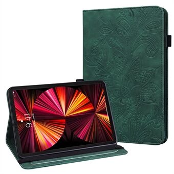 Täysi suojaus painatus kukkakuvio Iho Tunteva lompakko PU-nahkainen tablettikotelo Stand Apple iPad Pro 11-tuumainen (2021)