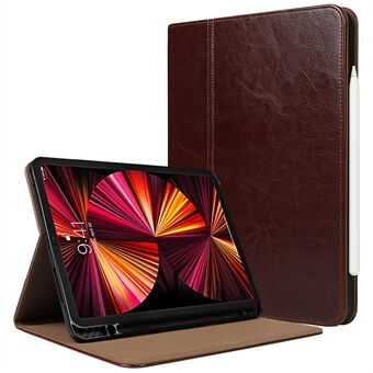 Crazy Horse Texture Wake / Sleep Function Aidosta nahasta pudotusta estävä tablet-kotelo Stand Apple iPad Pro 11-tuumainen (2021)