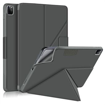 Yksivärinen kangas Origami Stand Design Smart Tablet Case iPad Pro 12,9 tuumaa (2021) / (2020) / (2018)