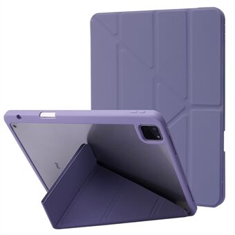 For iPad Pro 12.9-inch (2021)/(2020)/(2018) Tablet Case Auto Wake/Sleep Origami Stand PU Leather + Acrylic Cover