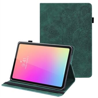 Painettu kukka Tyylikäs, täydellinen suojaus Automaattinen herätys- ja Stand Suunniteltu nahkainen tabletin suojakuori korttipaikoilla Apple iPad mini 6:lle (2021)