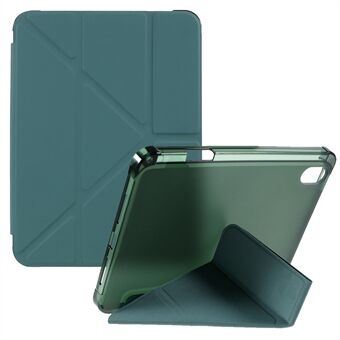 Origami- Stand PU-nahkaa + TPU-läpinäkyvä tablet-kotelon kansi kynäpaikalla iPad minille (2021)