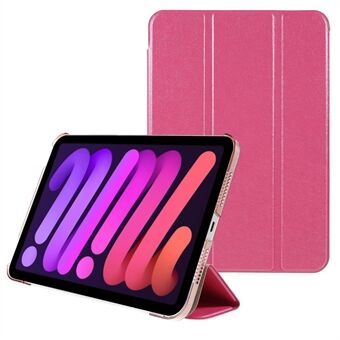 Silk Texture Anti-Fall Iskunkestävä kolminkertainen Stand PU-nahka + PC-tabletin kotelon kansi Apple iPad minille (2021)