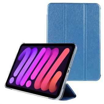Silk Texture Anti-Fall Iskunkestävä kolminkertainen Stand PU-nahka + PC-tabletin kotelon kansi Apple iPad minille (2021)