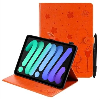 Painatus Cat Bee Pattern PU-nahkainen Stand lompakko-tablettikotelon kuori iPad minille (2021)