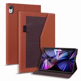 IPad minille (2021) Full Protection Tablet Case Business Style Splicing PU Nahkainen Stand korttitelineen kansi kynäsilmukan pidikkeellä