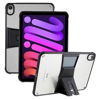 Läpinäkyvä TPU + akryyli tablettikotelo iPad minille (2021) Nahkainen kickstand anti-drop tablet-suojus