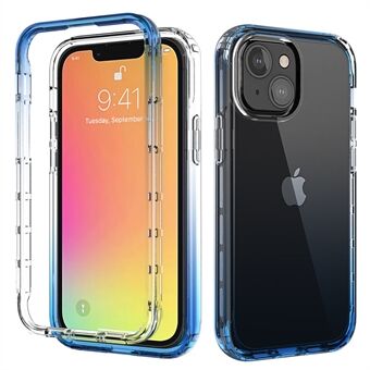 Pudotuksenkestävä läpinäkyvä gradienttiväri kirkas TPU + PC-puhelimen kuori iPhone 13 6,1 tuumalle - sininen