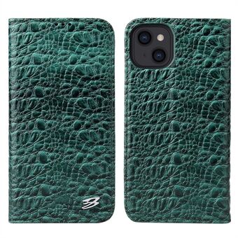 FIERRE Stand Crocodile Texture -nahkainen puhelimen suojakotelo lompakkotelineellä iPhone 13 6,1 tuumalle