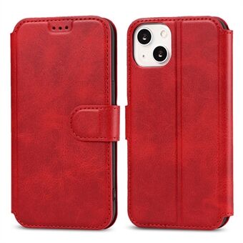 Monipuolinen suojaus PU-nahkainen Stand kotelo Lompakkokuori iPhone 13 - Red
