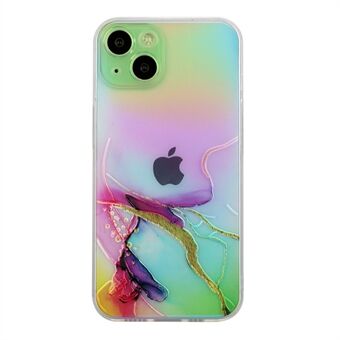Aurora Shiny Colorful Laser Täysin kääritty vapaasti kierretty marmorikuvioinen joustava TPU-kotelo iPhone 13 6,1 tuumalle