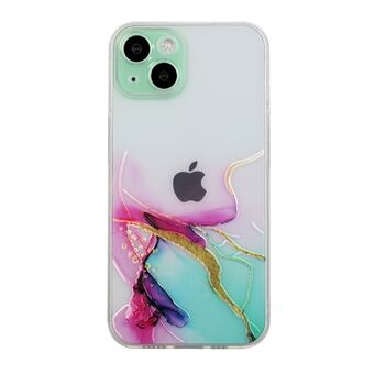 Värikäs kohokuvioinen marmorikuviotulostus Pehmeä TPU, tarkka leikattu puhelimen suojakuori iPhone 13 6,1 tuumalle