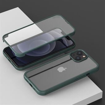 Scratch kaksipuolinen karkaistu lasi + TPU Edge -puhelinkotelo puhelimen suojakuori iPhone 13 6,1 tuumalle