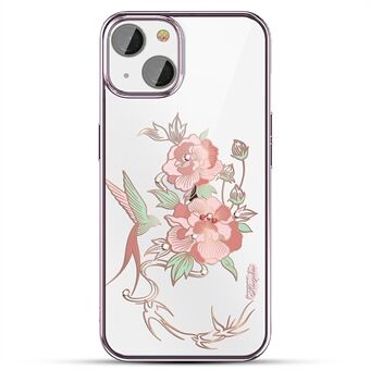 KINGXBAR Anti-Scratch Phone Case Stylish Rhinestone Decoration Electroplating Protective Cover for iPhone 13 6.1 inch