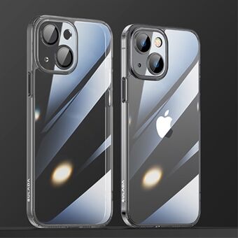 SULADA Crystal Steel -sarja iPhone 13:lle 6,1 tuuman TPU + karkaistu lasi, pudotuksenkestävä puhelinkotelo Galvanoitu sormenjälkiä estävä kansi