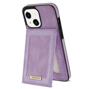 N.BEKUS puhelimen suojakuori iPhone 13:lle 6,1 tuumaa, RFID-esto pystysuora korttipidike Kickstand PU-nahka+TPU-puhelinkotelo
