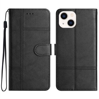 Pudotusta estävä puhelimen lompakkokotelo iPhone 13:lle 6,1 tuumaa, Business Style PU-nahkainen Folio Flip Cover -taitettava Stand hihnalla